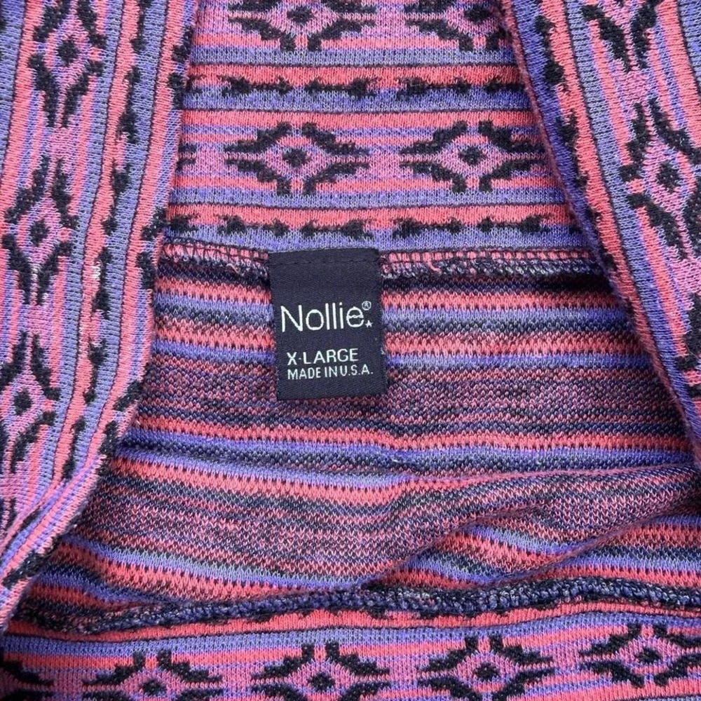 Nollie Skirt Size XL Purple Pink Tribal Print Festival Adjustable‎ Mini Falda